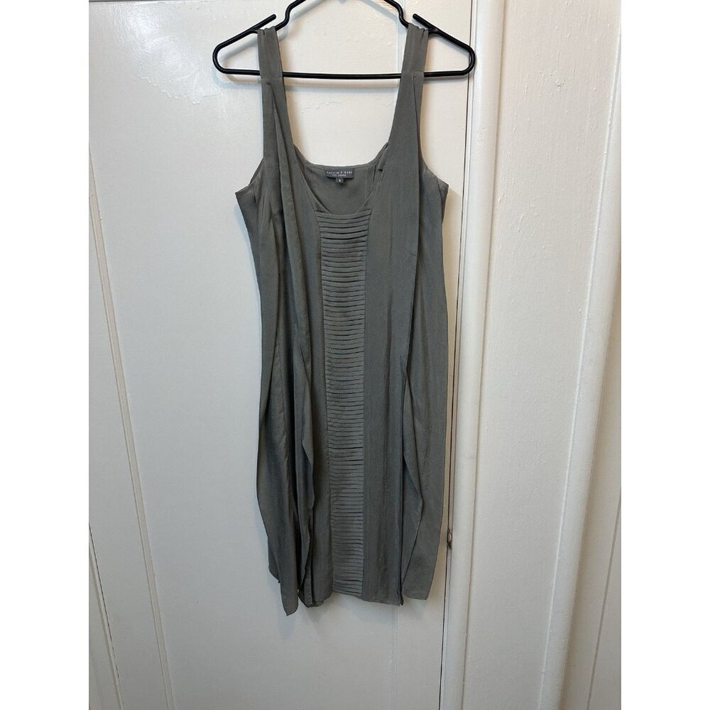 Sachin + Babi For Ankasa Grey Cocktail Dress Sz 6 Avant Garde Knee Length Midi